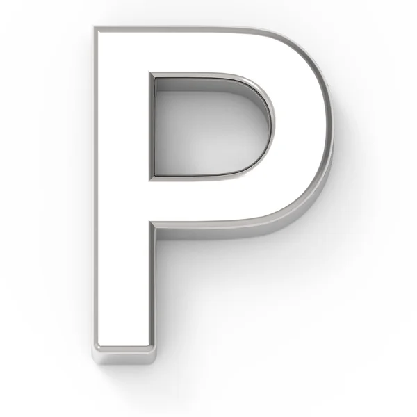 Silver letter P — Stock Photo, Image