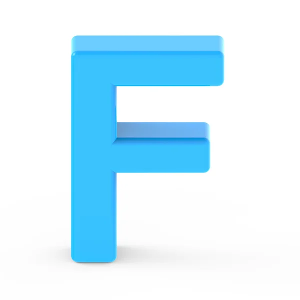 Licht blauwe letter F — Stockfoto