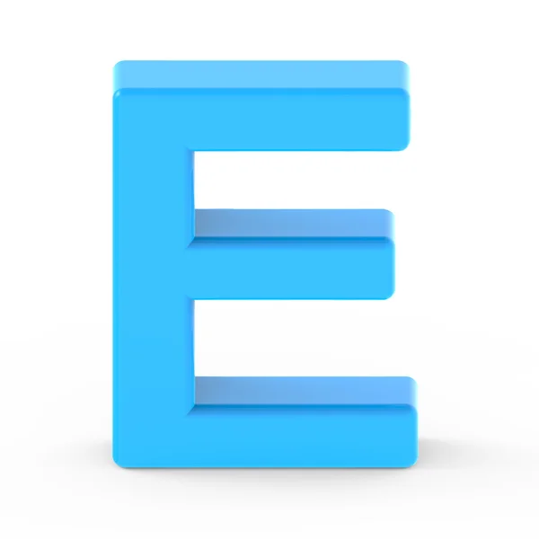 Ljus blå bokstaven E — Stockfoto
