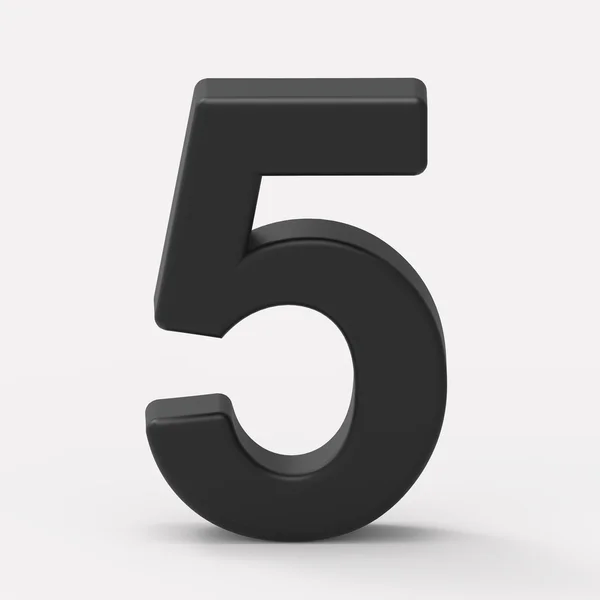 3d negro número 5 — Foto de Stock