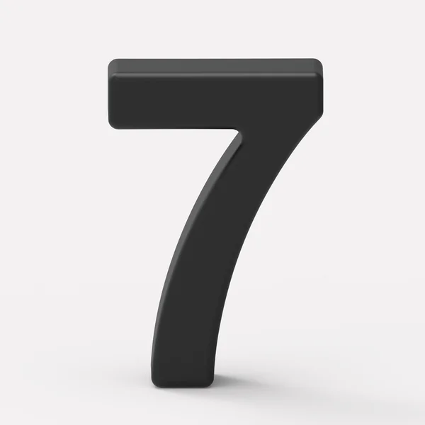 3d preto número 7 — Fotografia de Stock