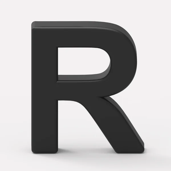Zwarte letter R — Stockfoto