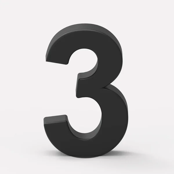 3d black number 3 — Stock Photo, Image