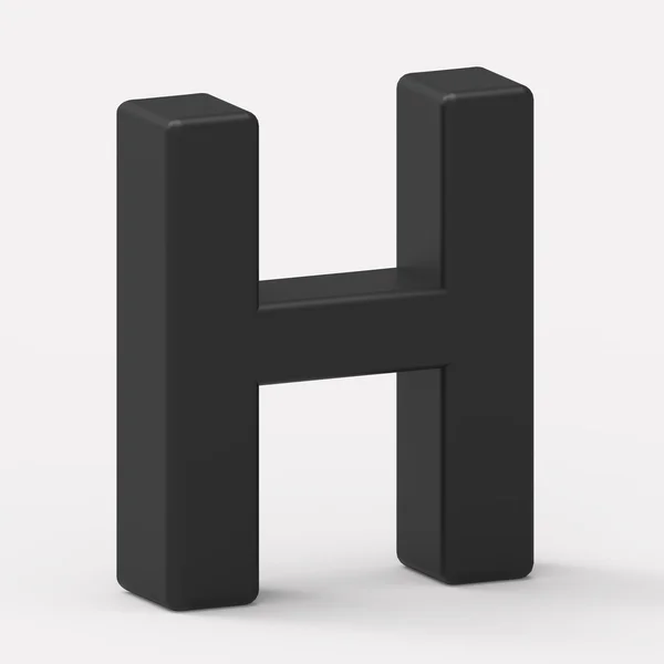 Linker zwarte letter H — Stockfoto