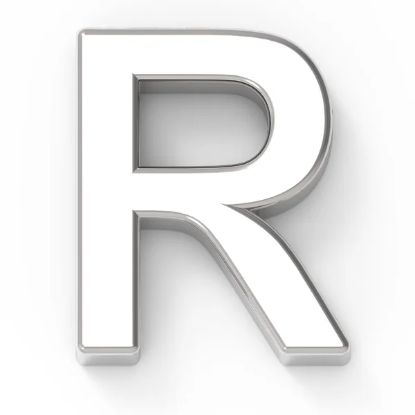 Silver letter R — Stock Photo, Image