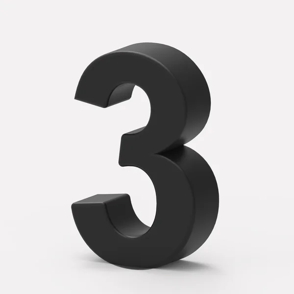 Right black number 3 — Stock Photo, Image