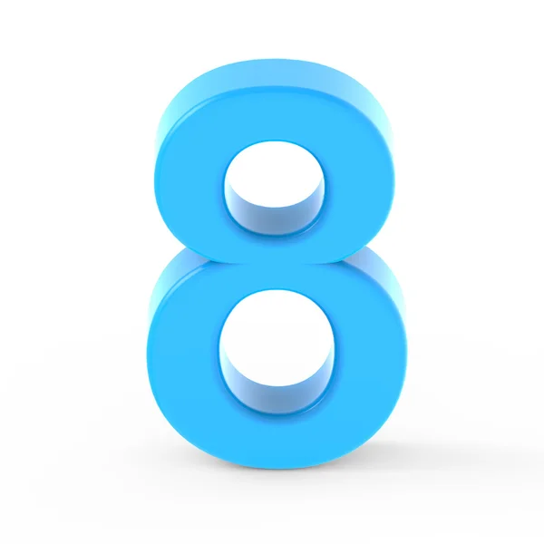 Light blue number 8 — Stock Photo, Image