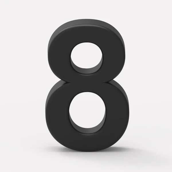 3d black number 8 — Stock Photo, Image