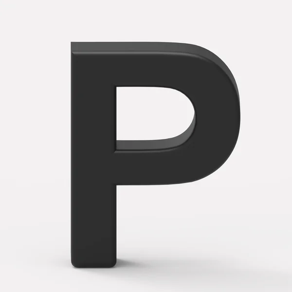 Svart bokstaven P — Stockfoto