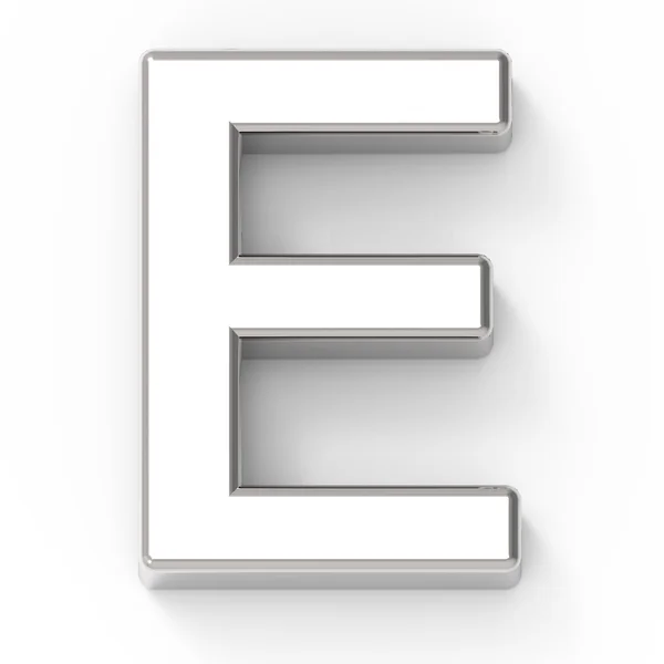 Letra de plata E — Foto de Stock