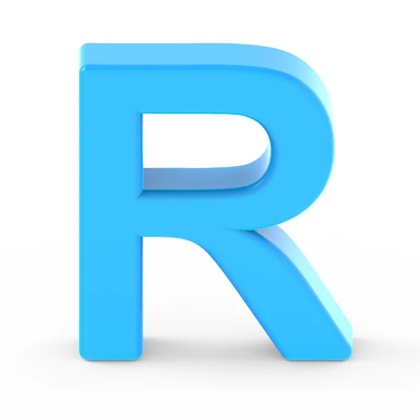 Ljus blå bokstaven R — Stockfoto