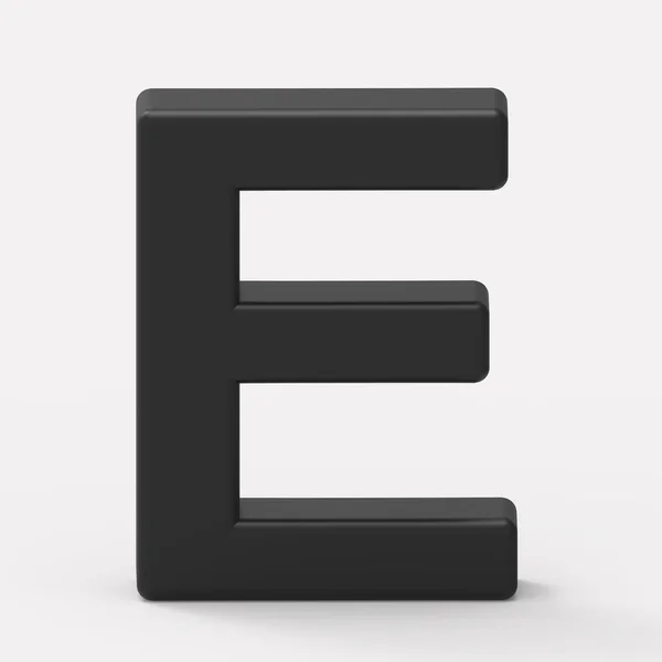 Letra negra E — Foto de Stock