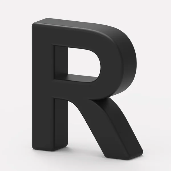 正确的黑色字母 R — 图库照片