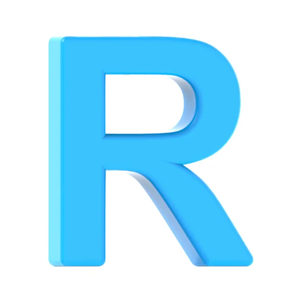 Licht blauwe letter R — Stockfoto