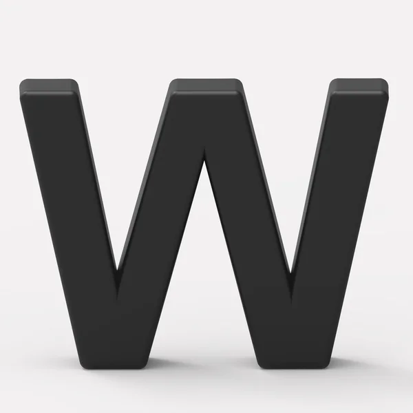 Fekete betű W — Stock Fotó