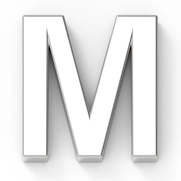 Silver letter M — Stock Photo, Image