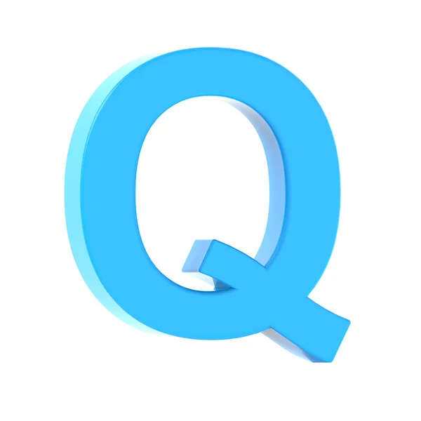 Licht blauwe letter Q — Stockfoto