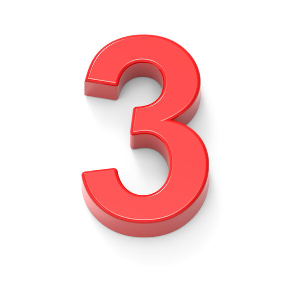 light red number 3