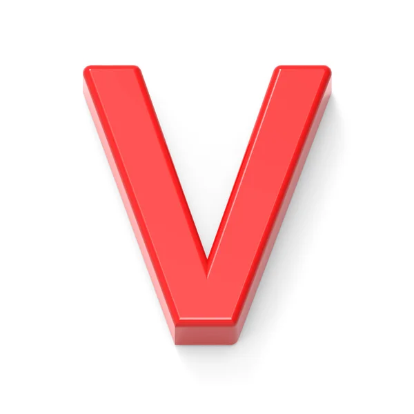 Világos piros betű V — Stock Fotó