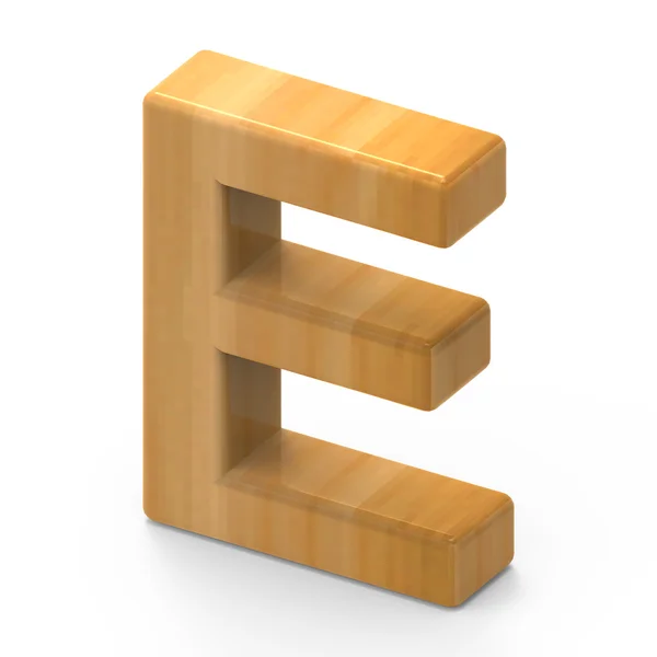 Letra de grano de madera E — Foto de Stock