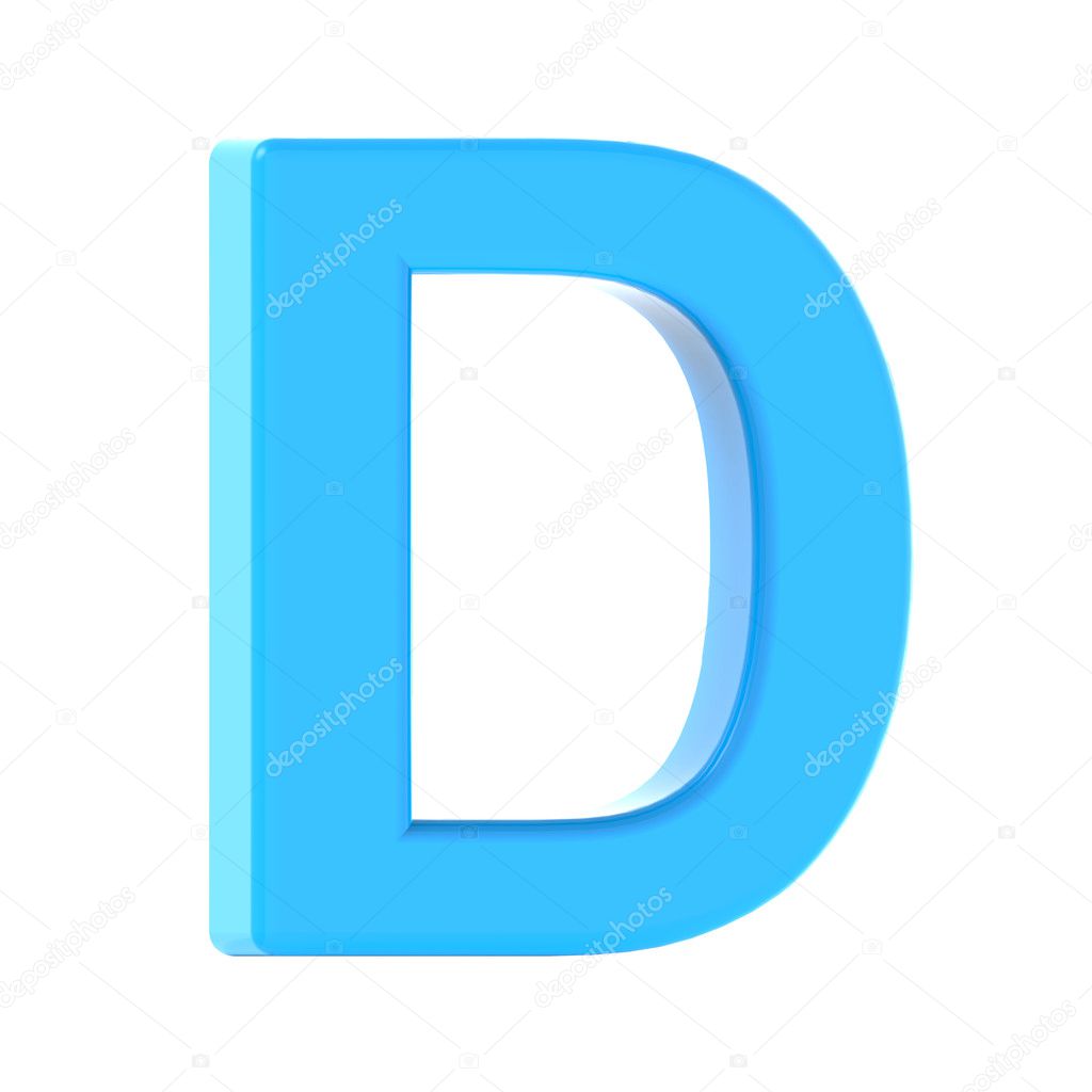 Light blue letter D ⬇ Stock Photo 