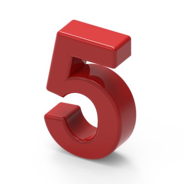 düz kırmızı sayı 5