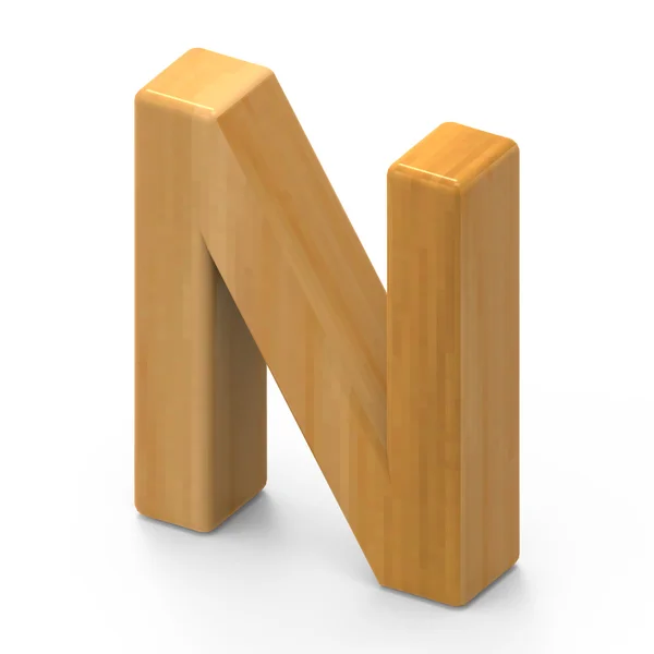 Houten graan letter N — Stockfoto