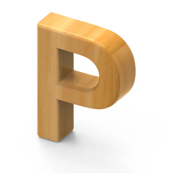 Dřevěný obilí písmeno P — Stock fotografie