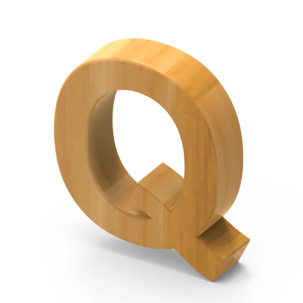 Wooden grain letter Q — Stockfoto