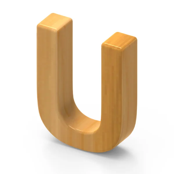 Wooden grain letter U — Stock Photo, Image