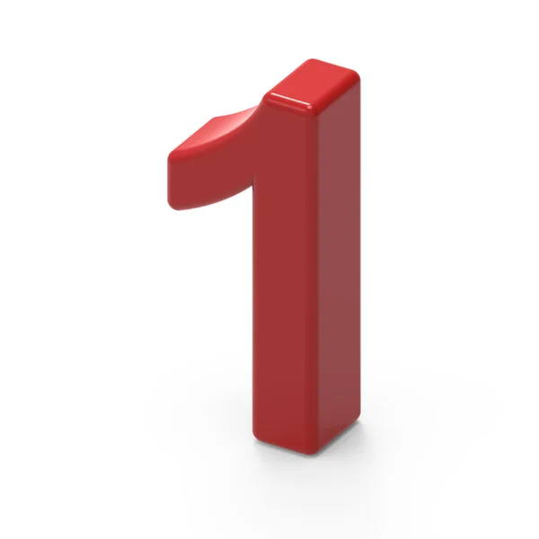 Smooth red number 1 — Stock Photo, Image