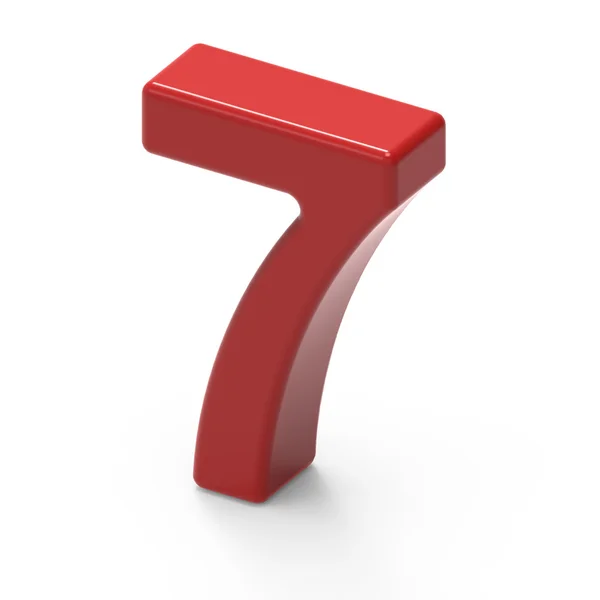 Smooth red number 7 — Stock Photo, Image