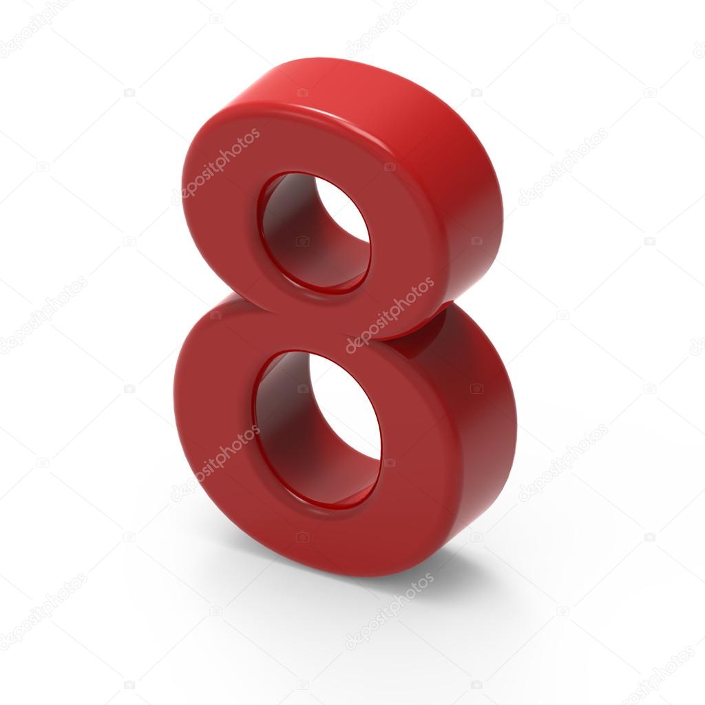 smooth red number 8