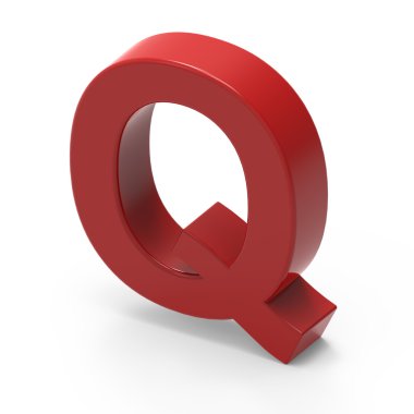 düz kırmızı yazı tipi Q