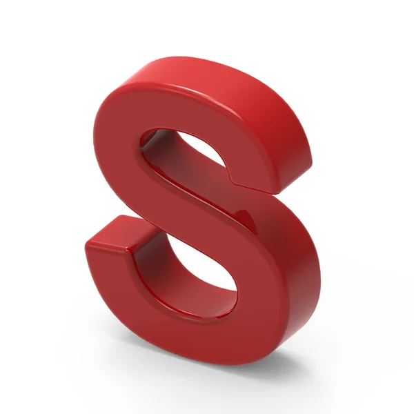 Smooth red font S — Stock Photo, Image