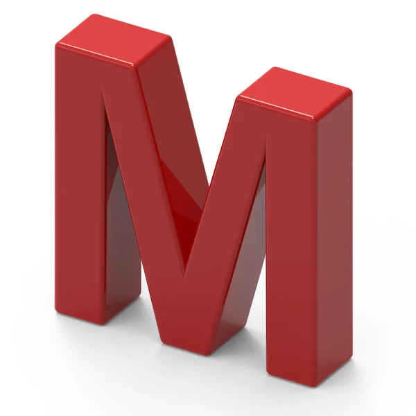 Λεία κόκκινη γραμματοσειρά M — Φωτογραφία Αρχείου