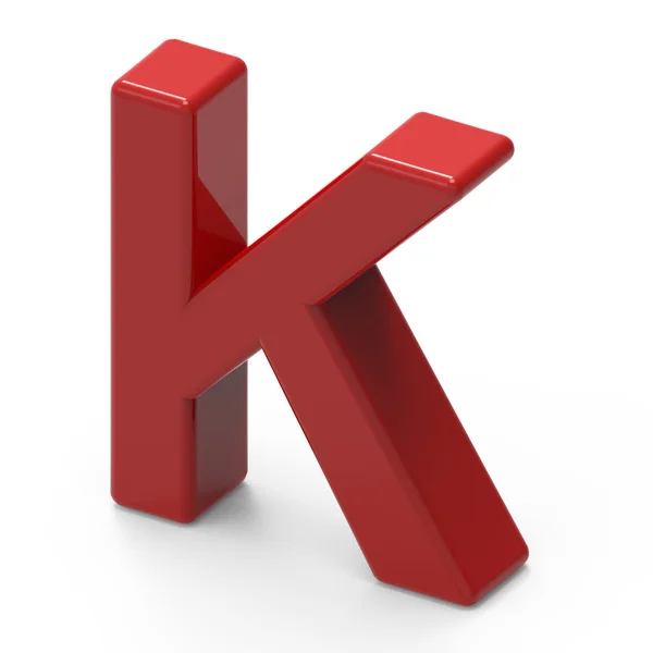 光滑的红色字体 K — 图库照片