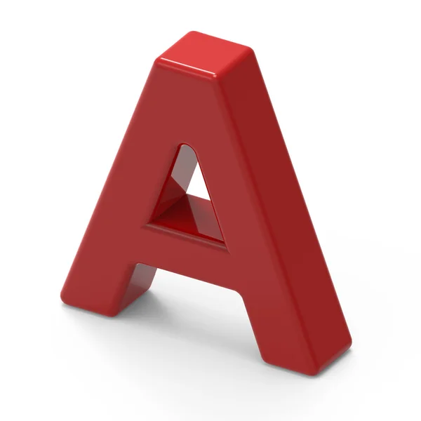 Гладкий красный шрифт A — стоковое фото