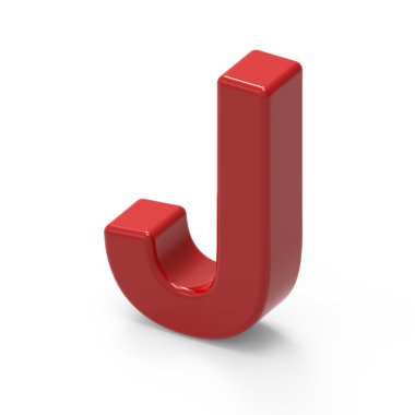 düz kırmızı yazı tipi J 