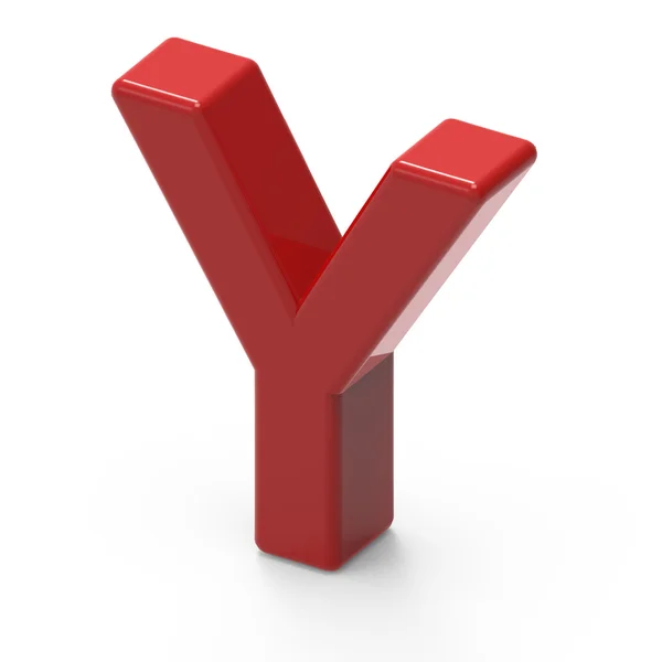 Гладкий червоний шрифт Y — стокове фото
