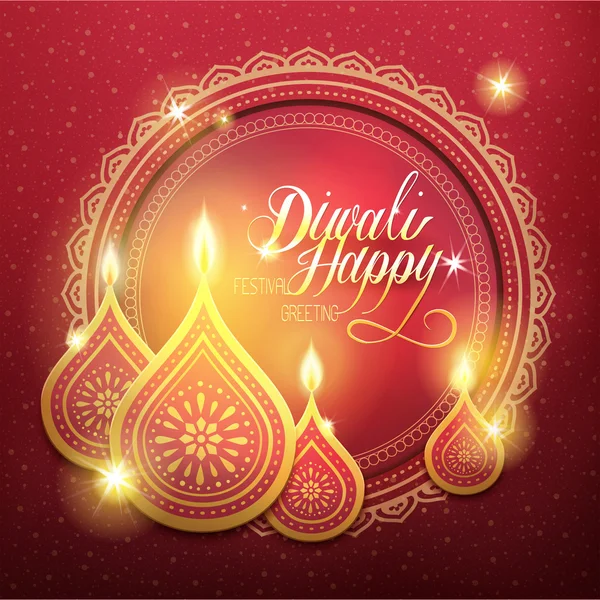 Diwali festa saudação — Vetor de Stock