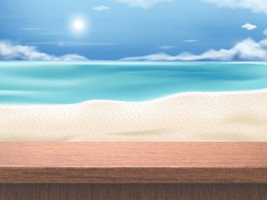 ahşap plaka ile güzel bir plaj