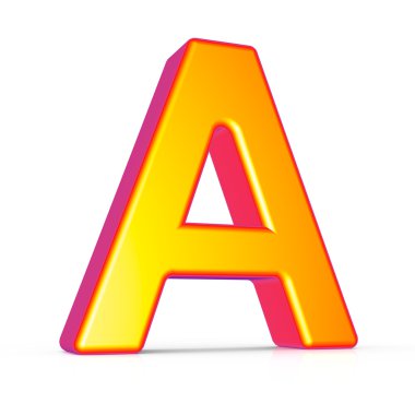 3D altın harf A