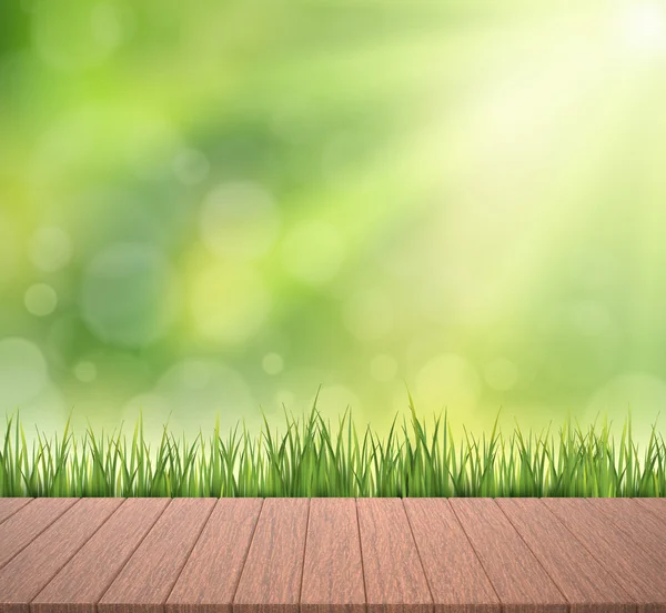 Césped verde con grano de madera —  Fotos de Stock