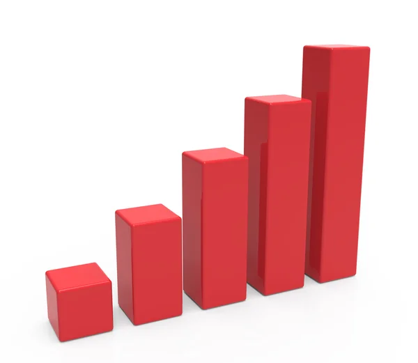 Red bar chart — Stock Photo, Image