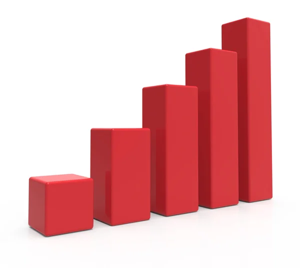 Röd stapel diagram — Stockfoto