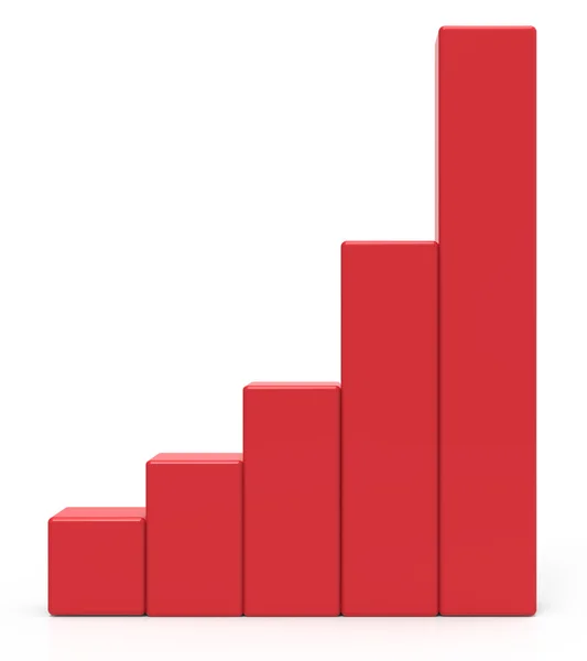 Gráfico de barras rojo — Foto de Stock