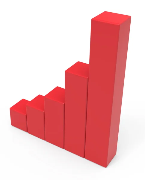 Gráfico de barras rojo — Foto de Stock