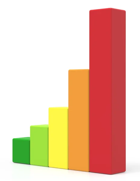 Gráfico de barras de cinco colores —  Fotos de Stock
