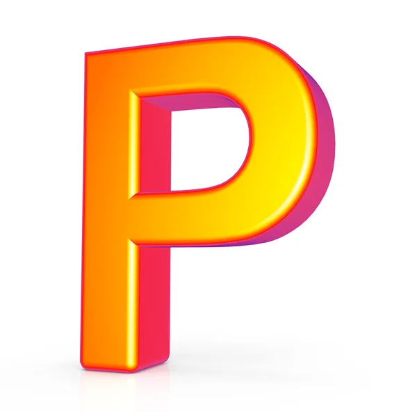 3D золота літера P — стокове фото